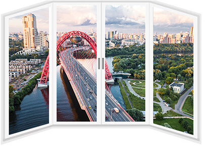 П-обр. балкон - Холодное остекление